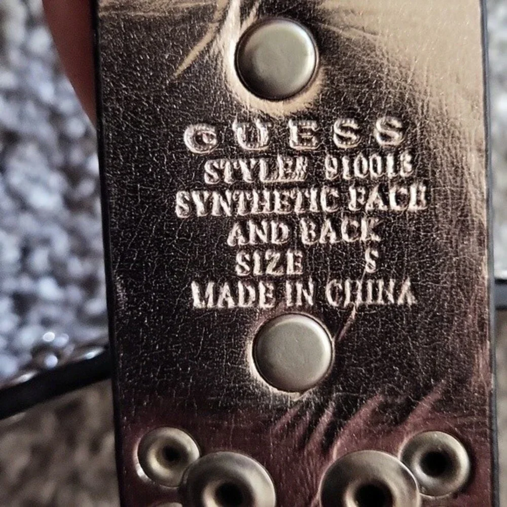 NWT Vintage Guess women's rhinestone Synthetic face and back boho belt, black, S